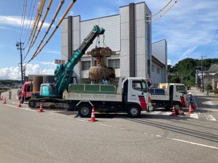 石川県で立坑・薬注・推進工事を施工しました。　