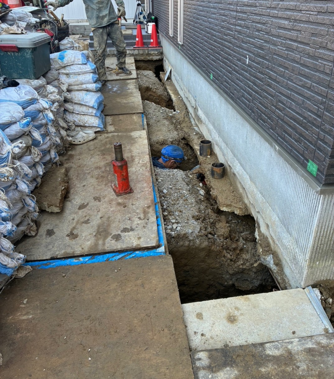 七尾市で沈下修正工事を行いました②